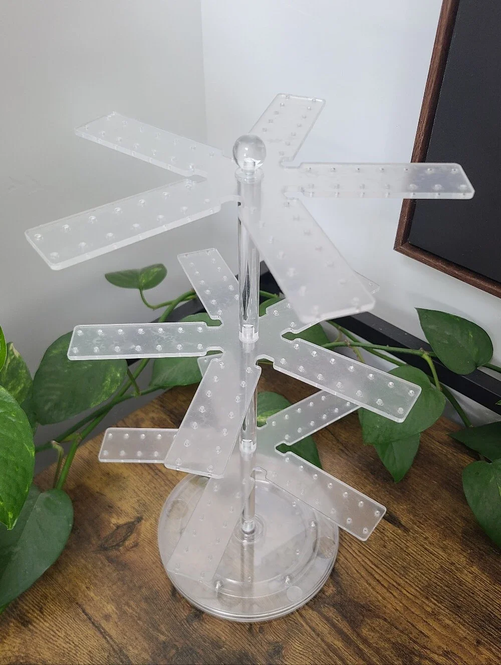 Clear Acrylic Rotating Earring Display - Jewelry Display Stand